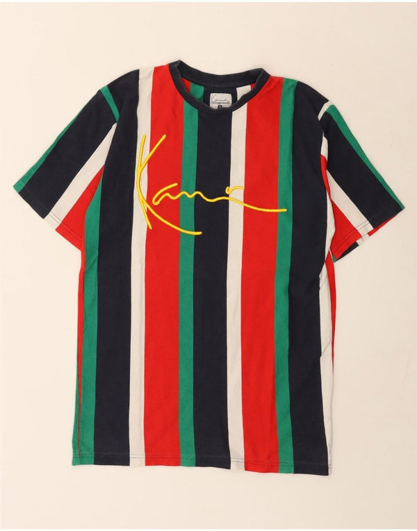 Karl Kani Herre grafisk T-shirt Top Lille flerfarvet stribet bomuld