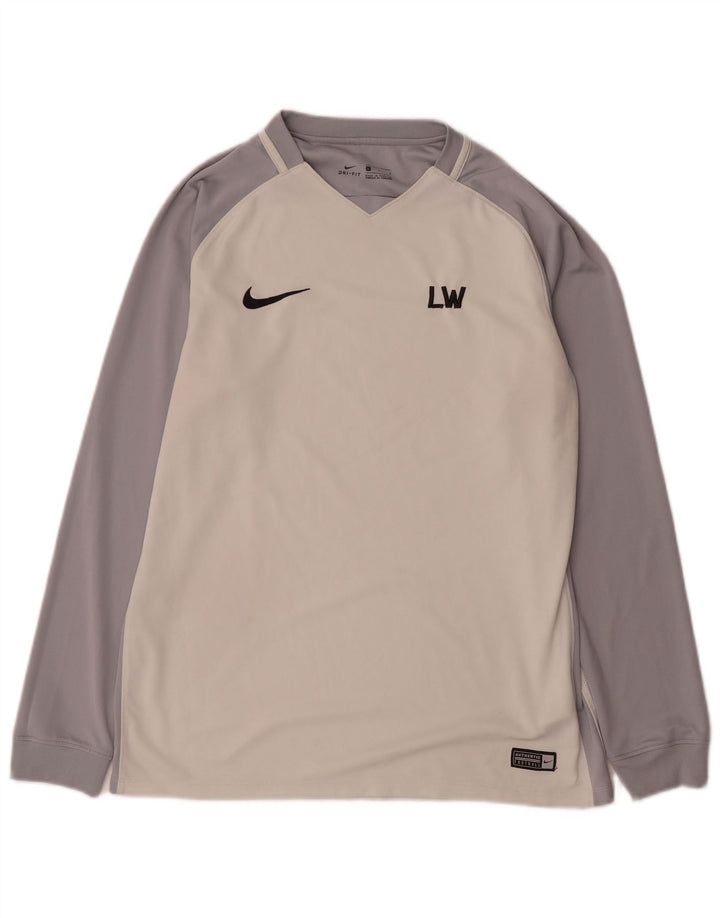 Nike Herre Dri Fit Grafisk Top Langærmet Stor hvid Colourblock Polyester