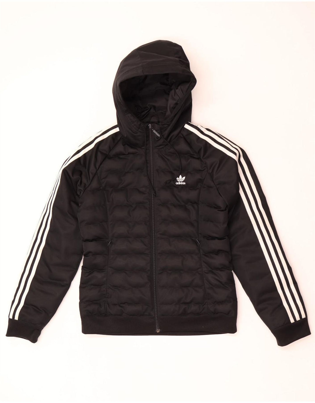Adidas Polstret hættejakke til kvinder UK 12 Medium Sort Polyester