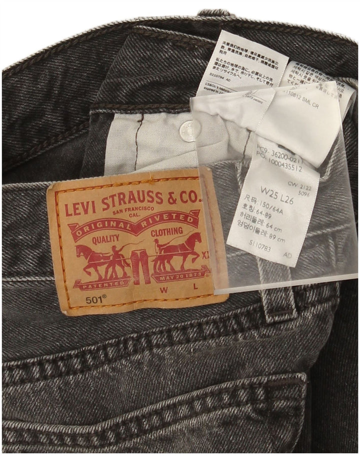 Levi's Dame 501 Straight Jeans W25 L26 Grå Bomuld