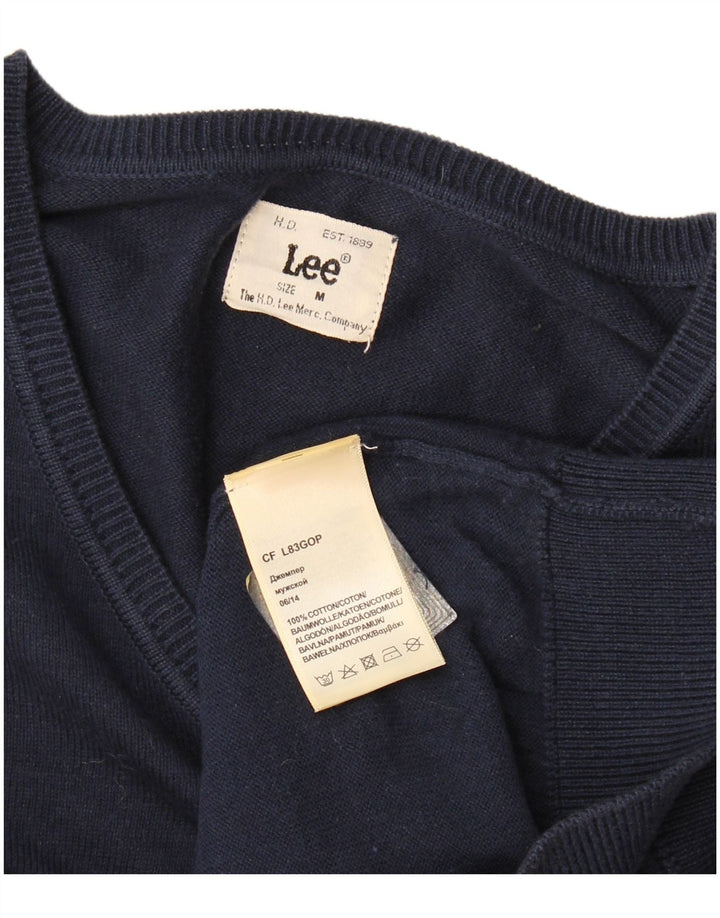 Lee Herre V-hals sweater Medium marineblå bomuld