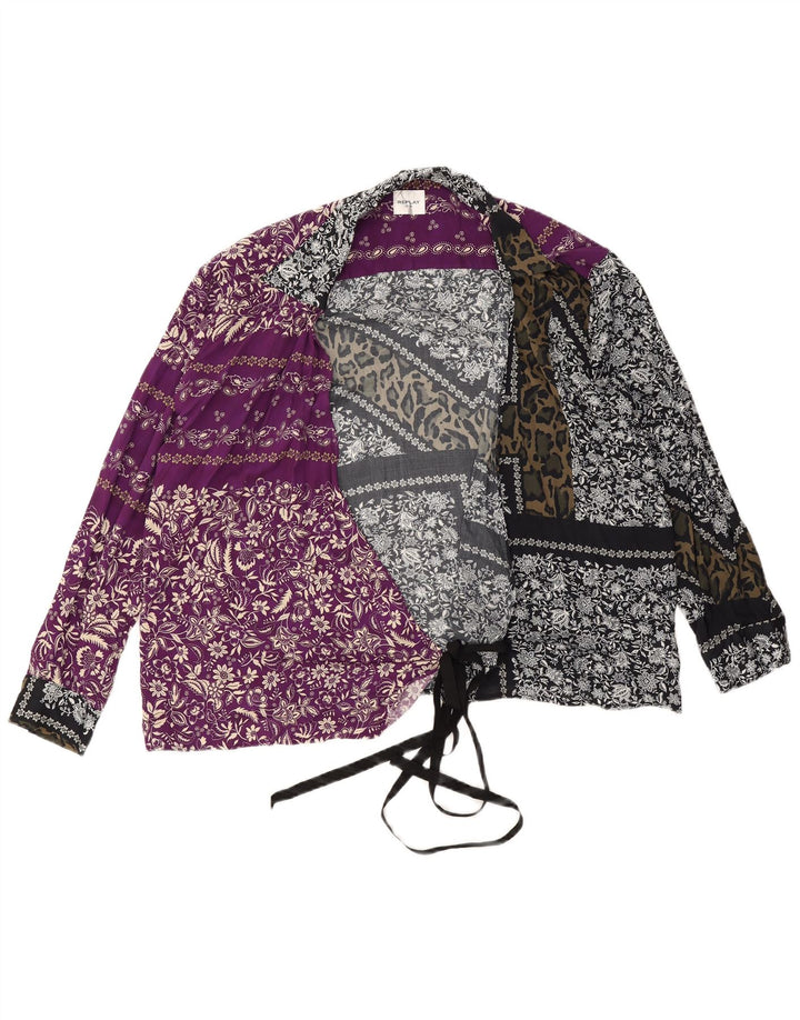 REPLAY Dame Wrap Shirt Bluse UK 18 XL Multicolored Floral Viscose