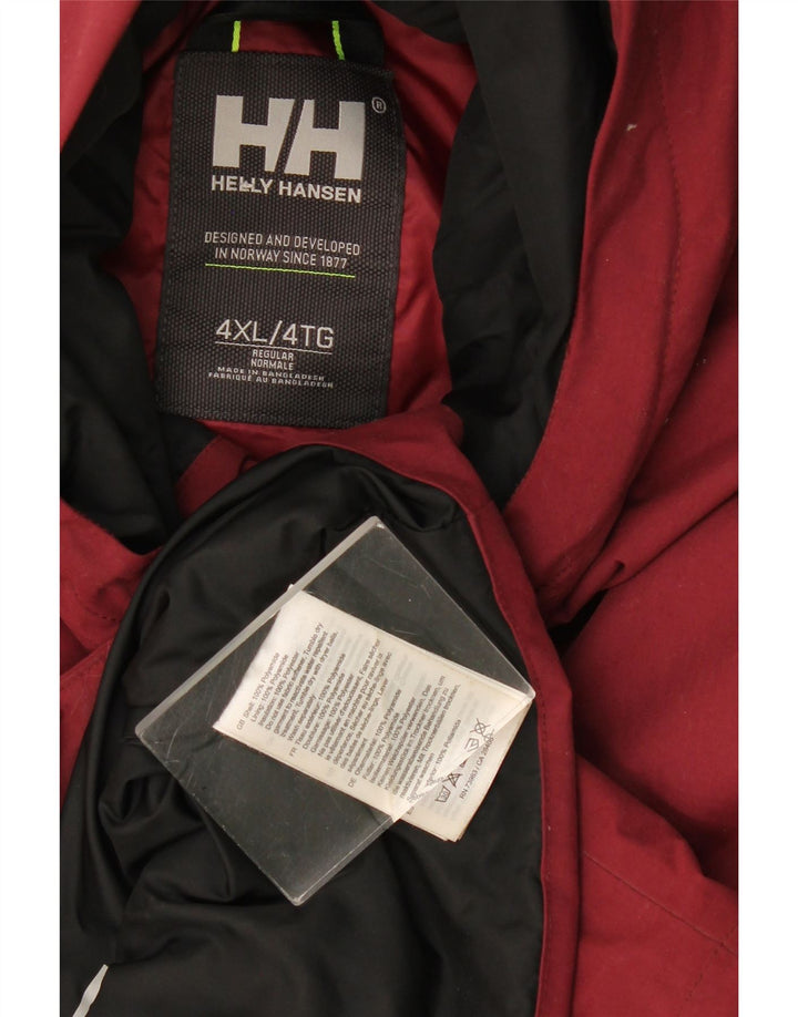 Helly Hansen Dame Hooded Windbreaker Jacket UK 24 4XL Burgundy