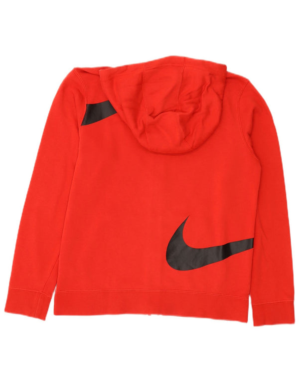 Nike Boys Swoosh grafisk hættetrøje med lynlås 13-14 år XL rød bomuld