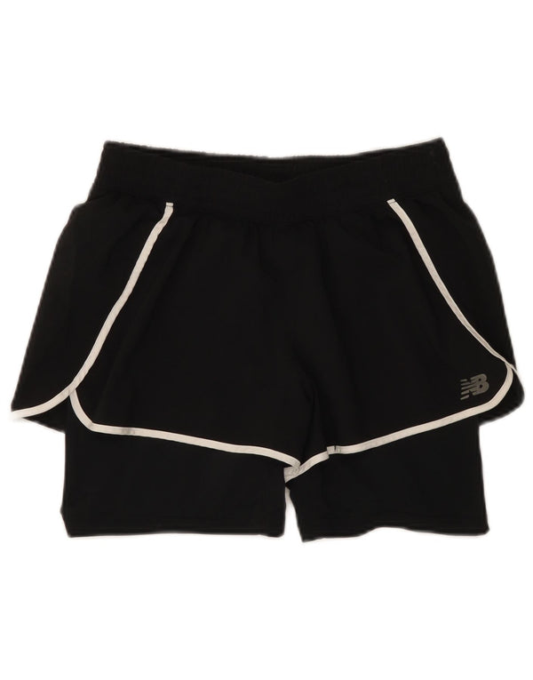 New Balance Womens Sport Shorts UK 8 Small Black Polyester