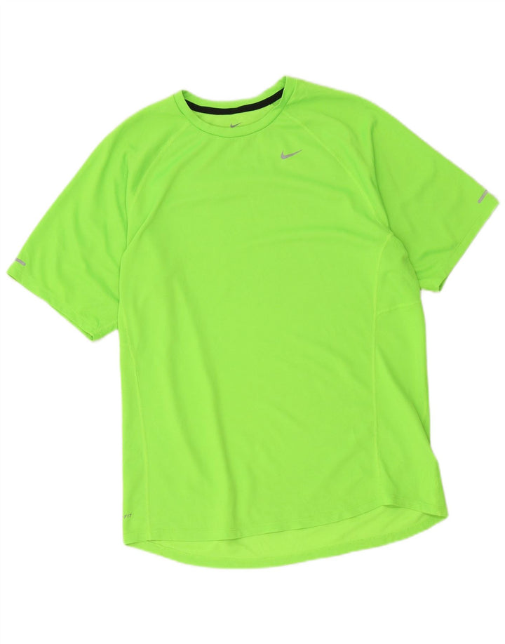 Nike Herre Dri Fit T-Shirt Top Stor Grøn Polyester