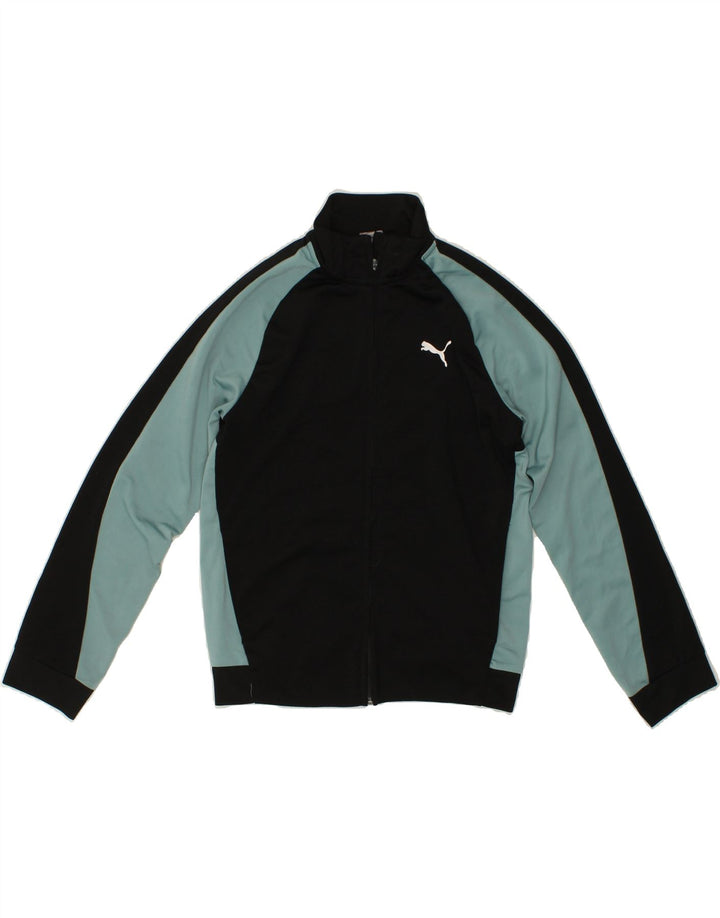 PUMA Boys Tracksuit Top Jacket 11-12 Years Green Colourblock Polyester Vintage Puma and Second-Hand Puma from Messina Hembry 