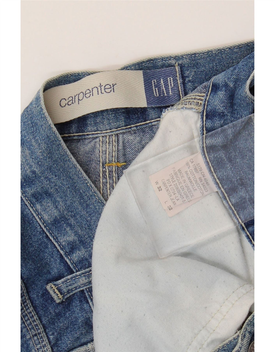 Gap Herre Carpenter Cargo Straight Jeans W32 L32 Blå Bomuld