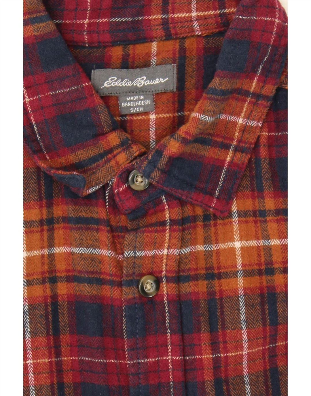 EDDIE BAUER Mens Flannel Shirt Small Multicoloured Check Cotton Vintage Eddie Bauer and Second-Hand Eddie Bauer from Messina Hembry 