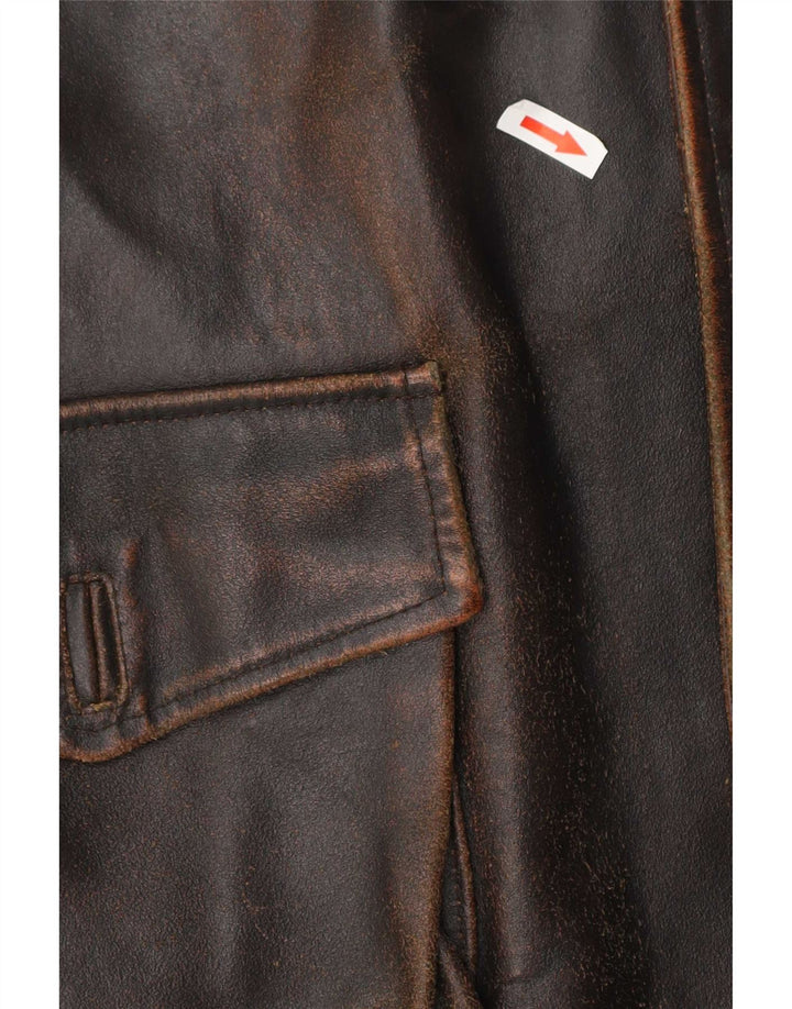 Vintage herre læderjakke UK 42 XL Brun