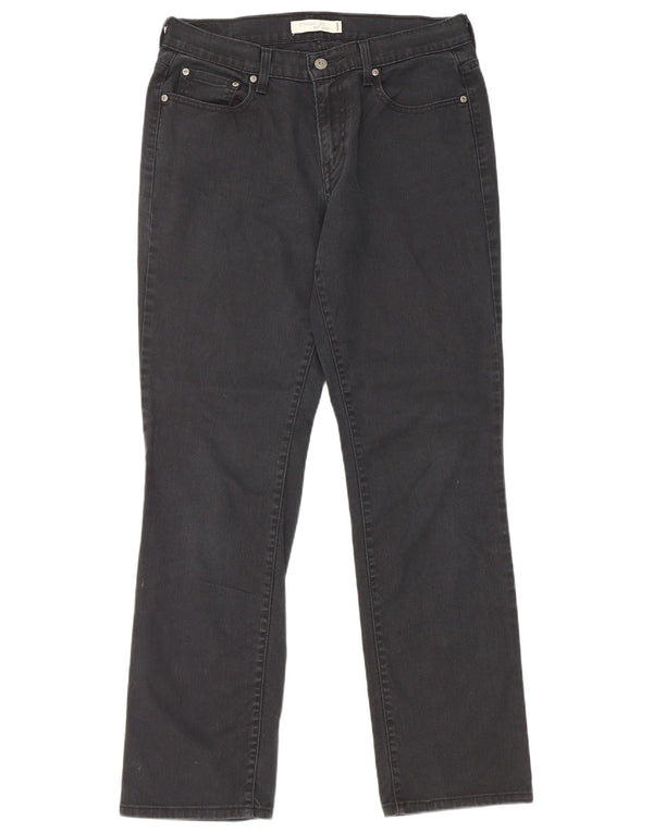 Levi's Womens 505 Straight Jeans US 10 Large W32 L31 Black Bomuld