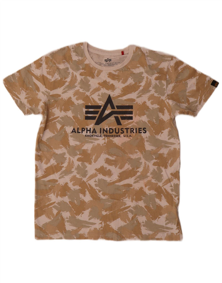Alpha Industries Herre grafisk T-shirt Top Lille flerfarvet bomuld