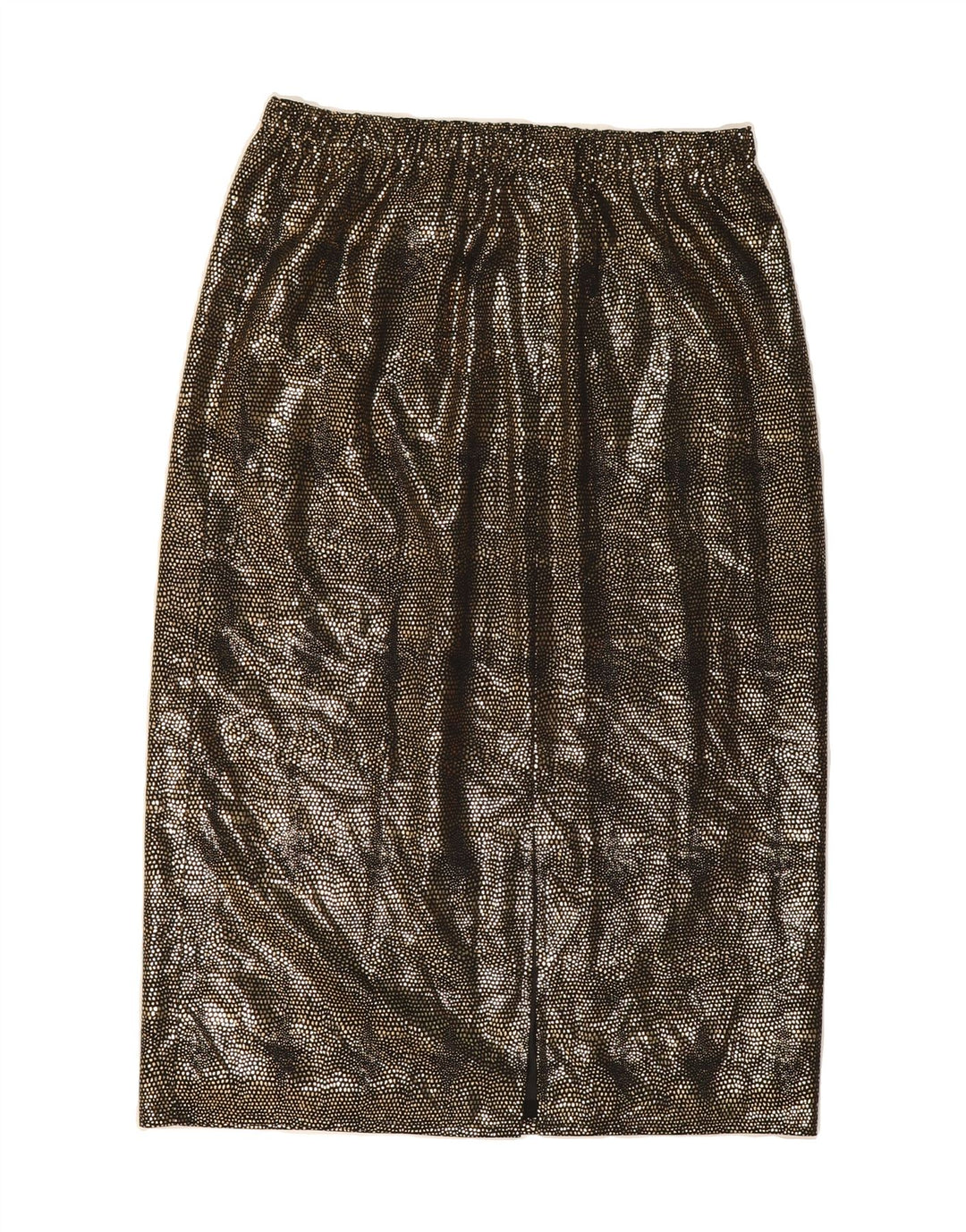 VINTAGE Womens Pencil Skirt IT 42 Medium W30  Gold Spotted Polyester Vintage Vintage and Second-Hand Vintage from Messina Hembry 
