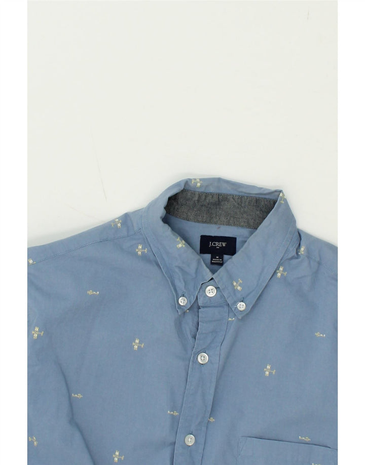 J. CREW Mens Abstract Pattern Shirt Medium Blue Cotton Vintage J. Crew and Second-Hand J. Crew from Messina Hembry 