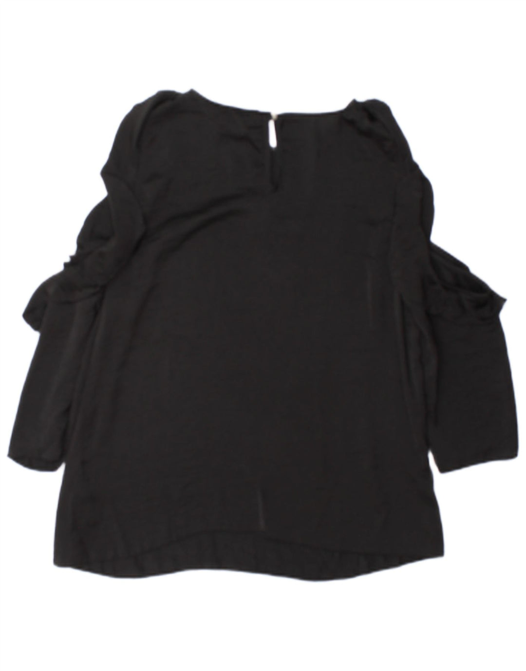 Lipsy Dame Langærmet Bluse Top UK 12 Medium Sort Polyester
