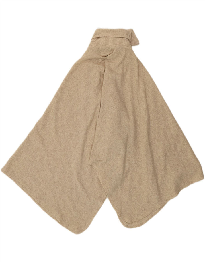 VINTAGE Poncho Jumper til kvinder One Size Beige Lammeuld
