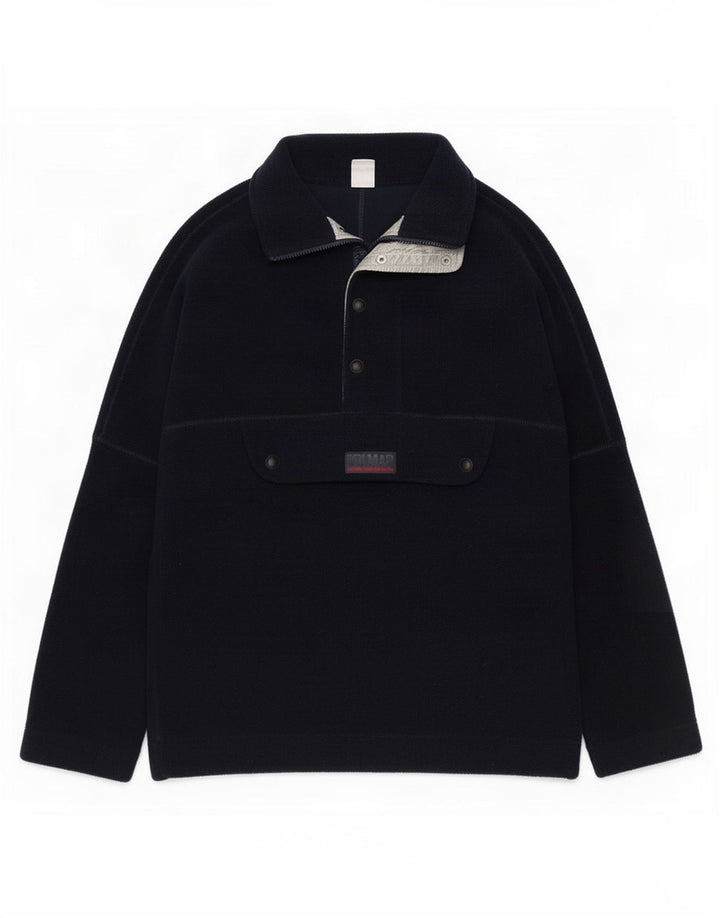 Colmar Herre Button Neck Fleece Jumper Medium Navy Blue Polyester