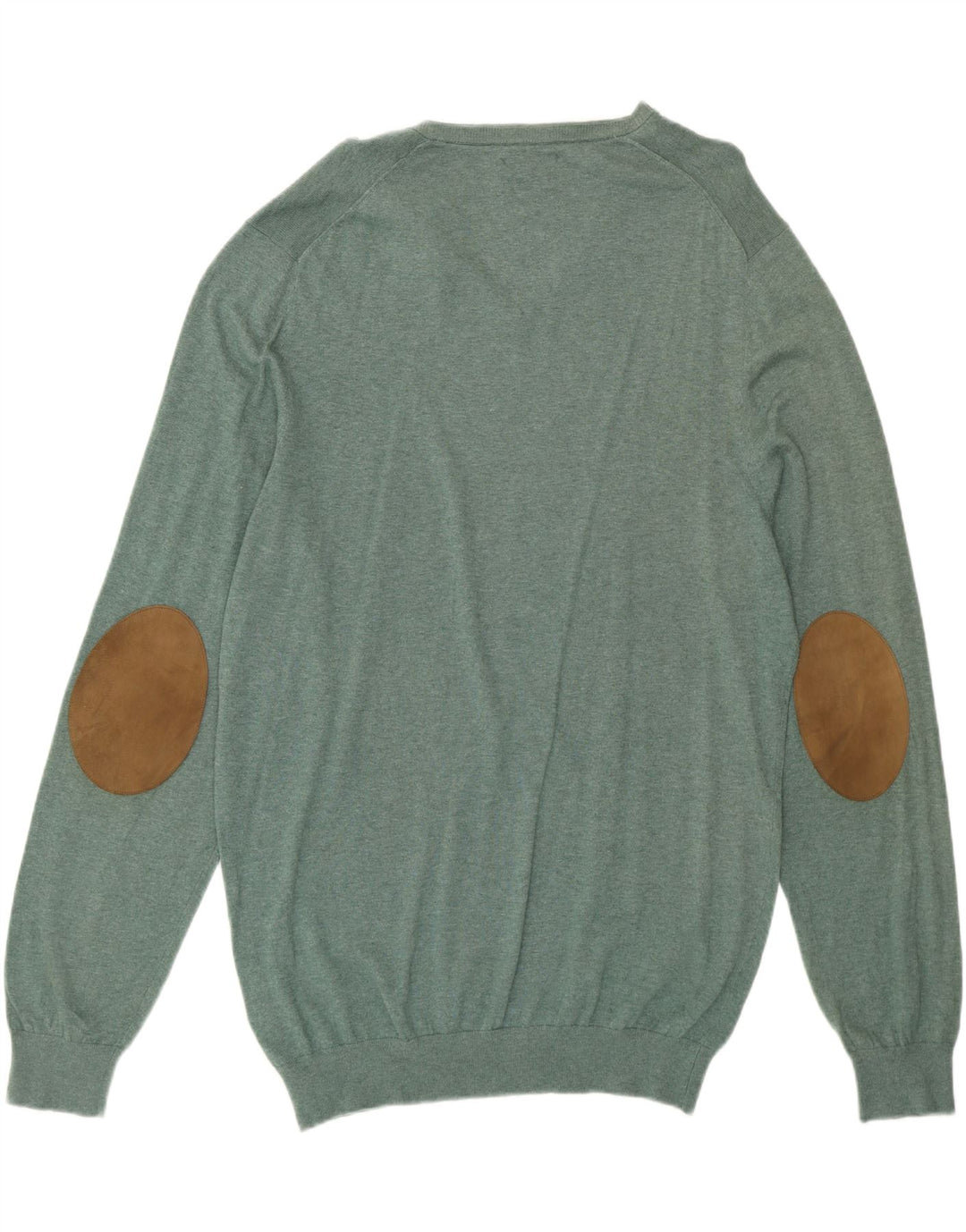 MASSIMO DUTTI Herre V-hals sweater 2XL Grøn Bomuld