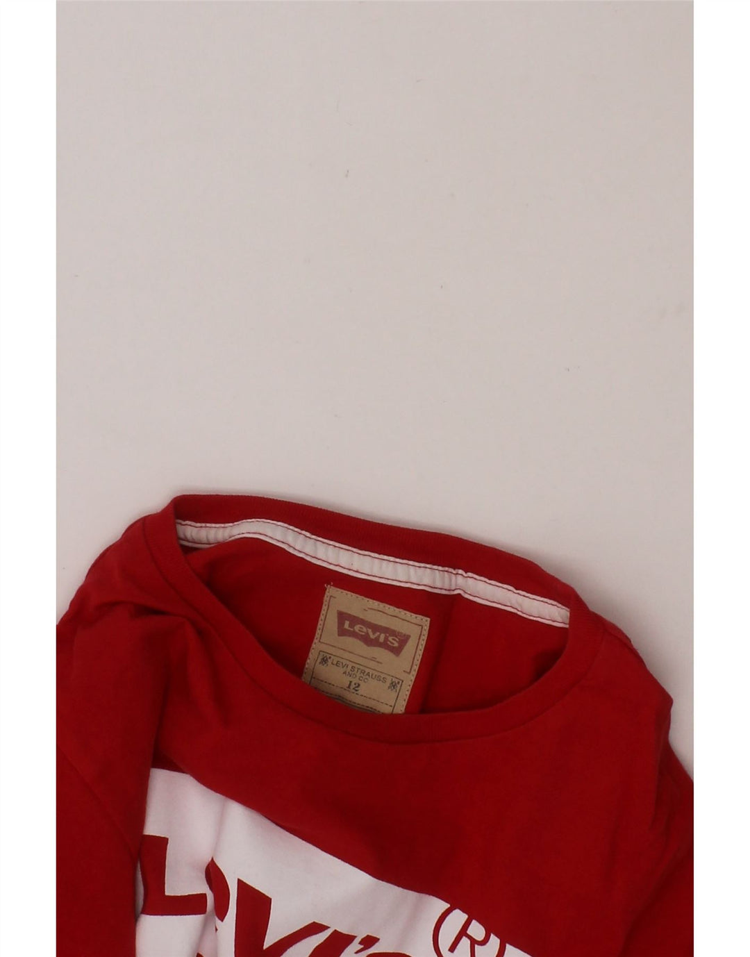 LEVI'S Boys Graphic T-Shirt Top 11-12 Years Red Cotton Vintage Levi's and Second-Hand Levi's from Messina Hembry 