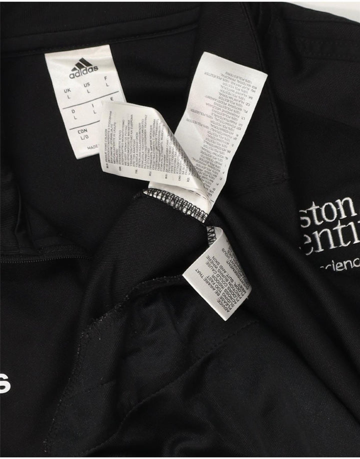 Adidas Herre Climalite Graphic Zip Neck Sweatshirt Jumper Large Sort