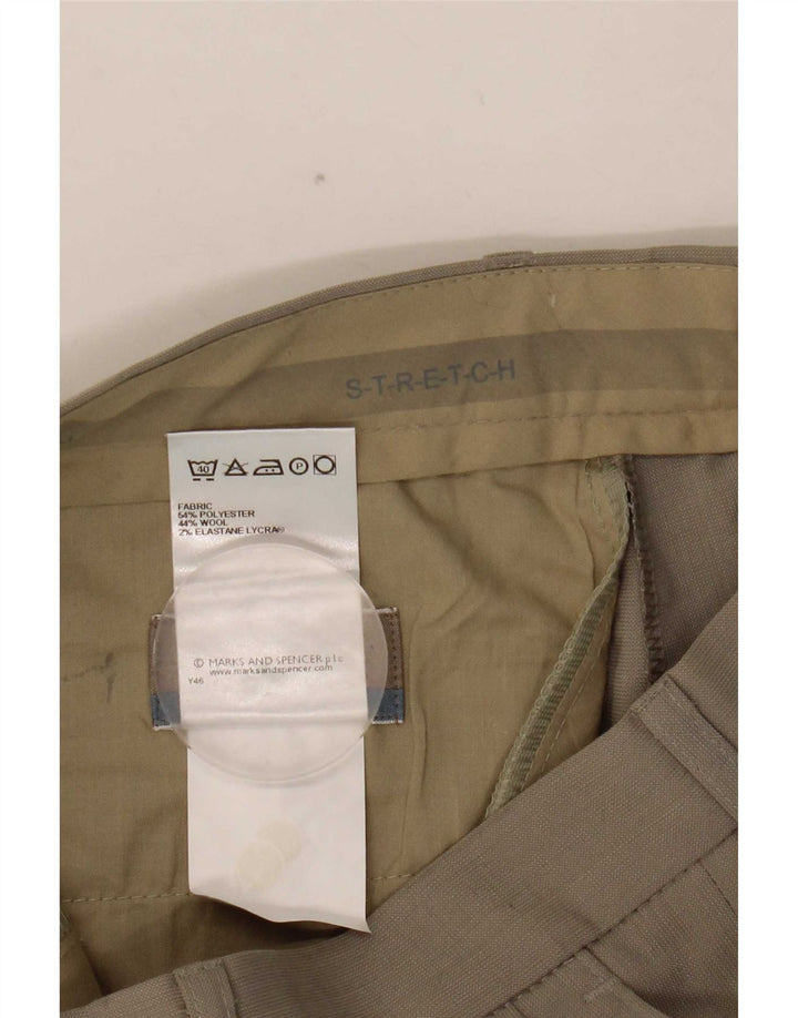 Marks & Spencer Herre Pegged Suit Bukser W30 L29 Beige Polyester