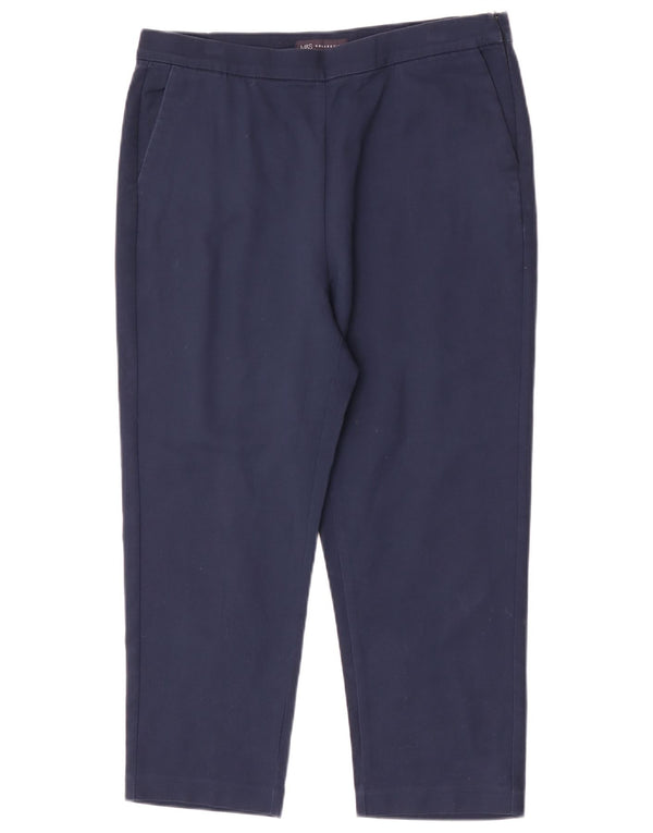 Marks & Spencer Dame Crop Chino Bukser UK 16 Large W34 L23 Navy Blue