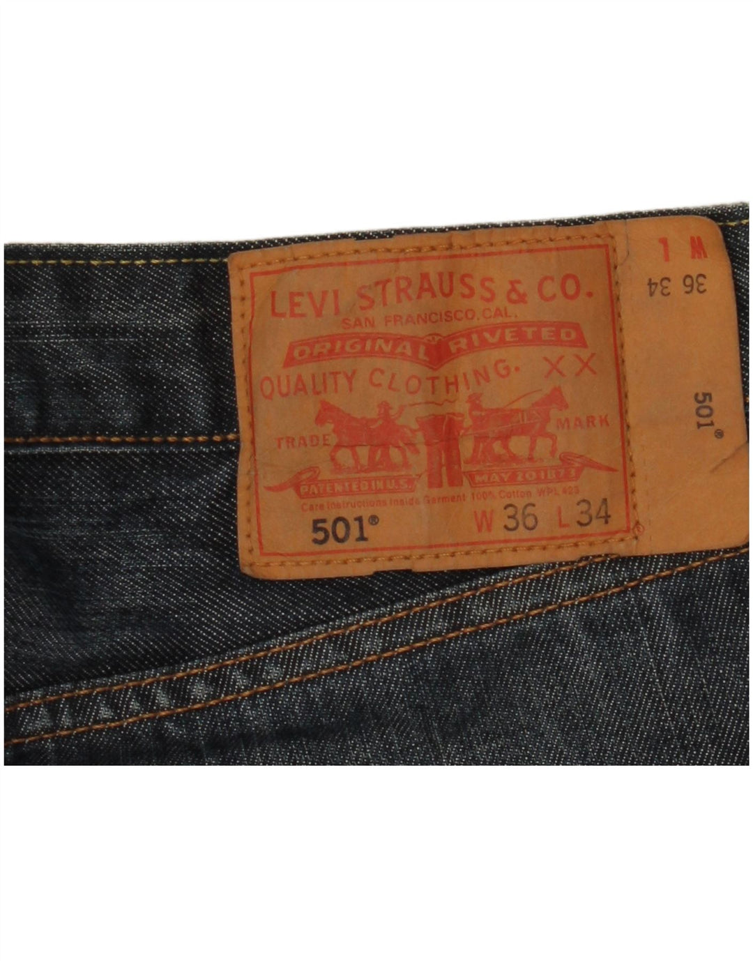 Levi's Herre 501 Straight Jeans W36 L27 Blå