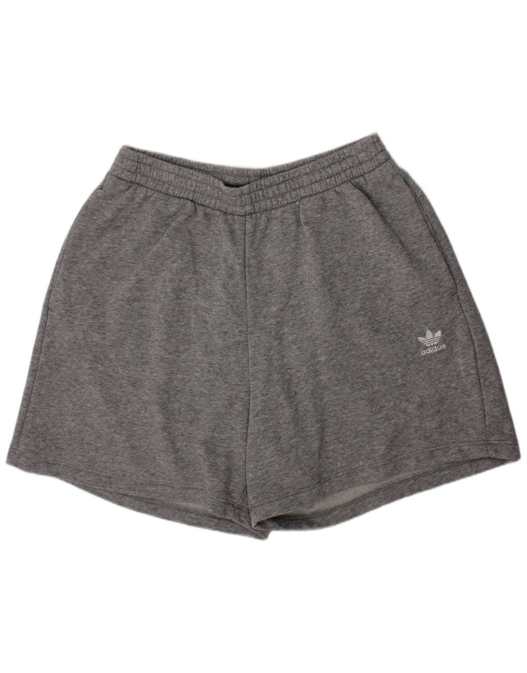 ADIDAS Womens Sport Shorts UK 12 Medium Grey Flecked Cotton