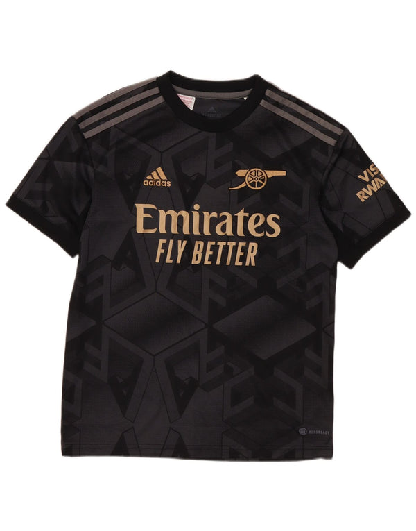 Adidas Boys Aeroready Grafisk T-Shirt Top 11-12 år Sort Geometrisk