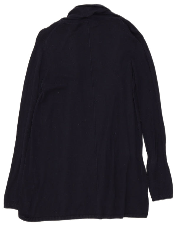 Zara Womens Longline Open Cardigan Sweater UK 10 Small Navy Blue Viscose