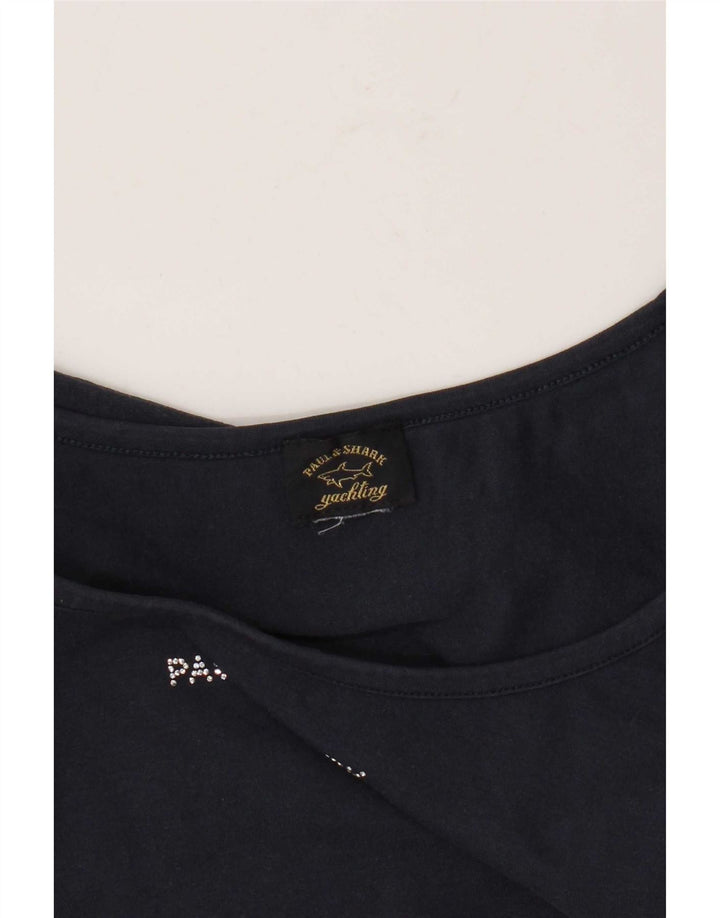 Paul & Shark Dame Crop Vest Top UK 12 Medium Navy Blue