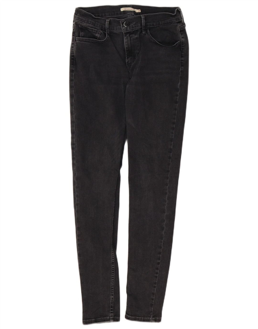 LEVI'S Dame 710 Super Skinny Jeans W30 L30 Grå Bomuld