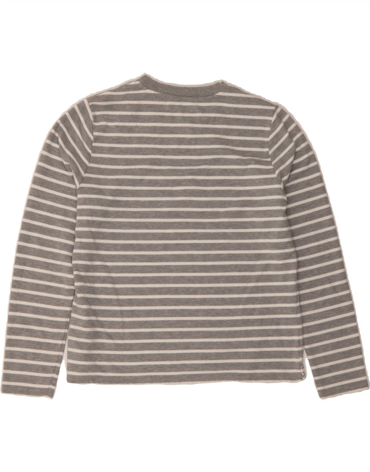 SUPERDRY Womens Crew Neck Jumper Sweater UK 14 Medium Grey Striped Vintage Superdry and Second-Hand Superdry from Messina Hembry 