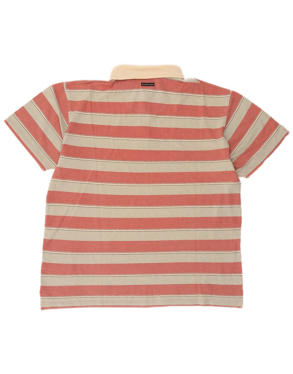 Marlboro Classics Rugby Polo Shirt til mænd XL Rødstribet bomuld