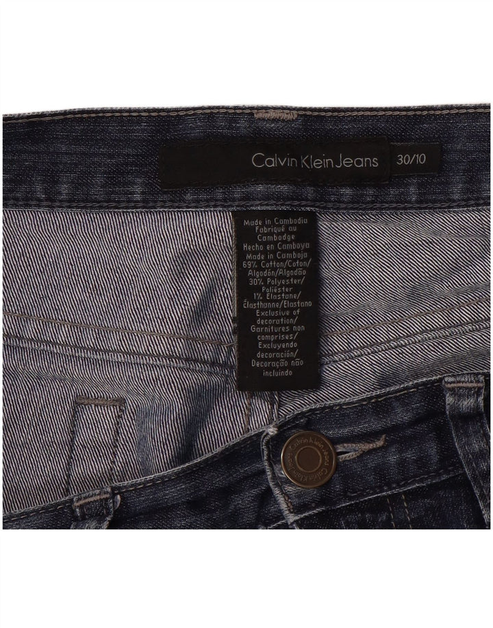 Calvin Klein Dame Straight Jeans US 10 Medium W30 L32 Marineblå Bomuld