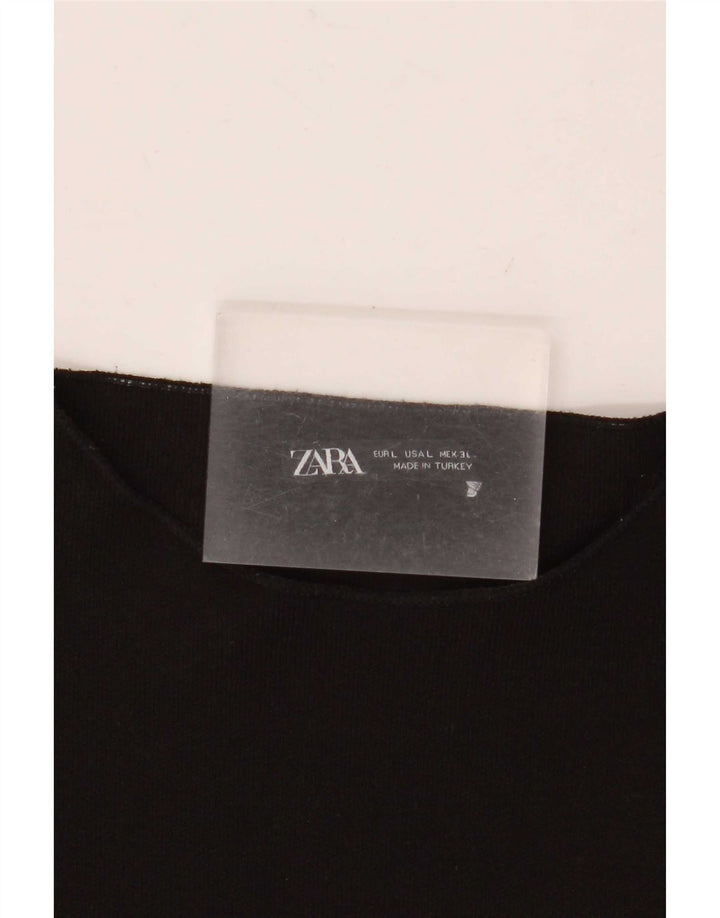 Zara Womens Sheath Dress UK 14 Large Black