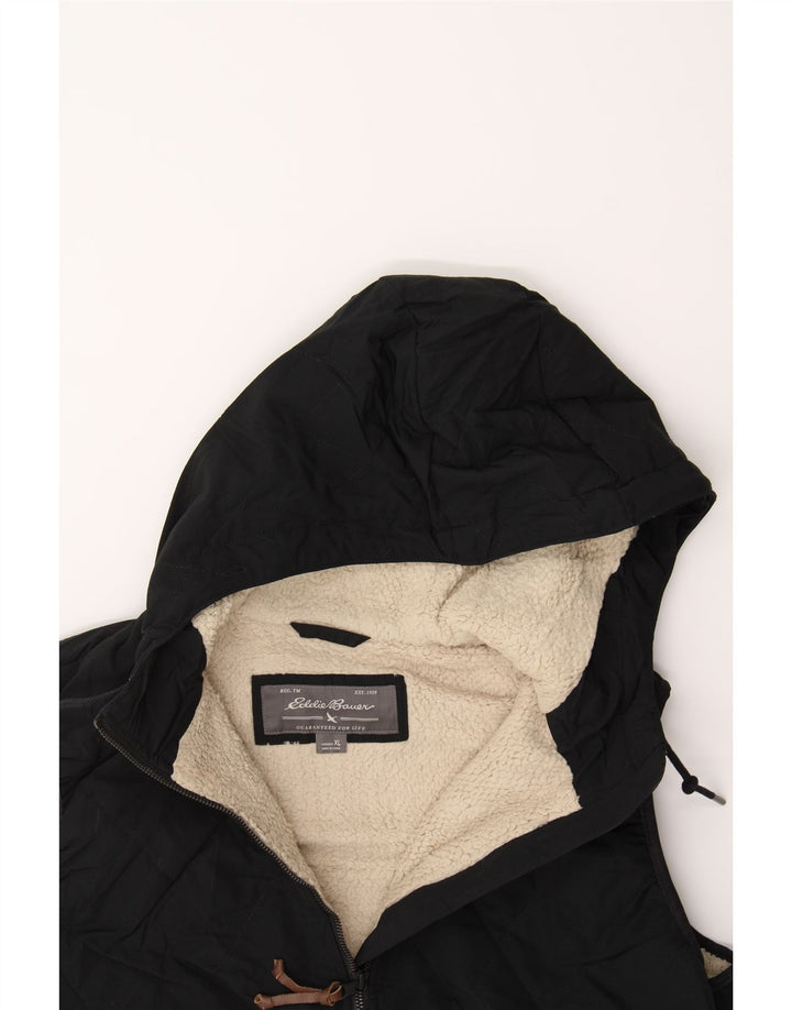 EDDIE BAUER Womens Hooded Quilted Gilet UK 18 XL Black Polyester Vintage Eddie Bauer and Second-Hand Eddie Bauer from Messina Hembry 