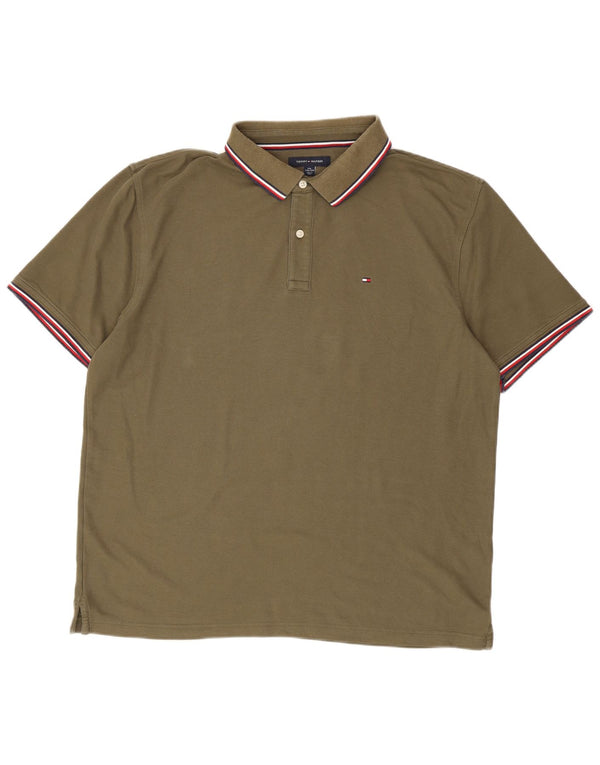 Tommy Hilfiger Herre Regular Fit Polo Shirt 2XL Khaki Bomuld