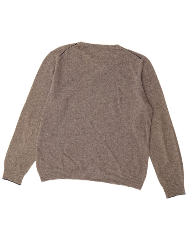 Conte of Florence Herre V-hals sweater mellemgrå uld