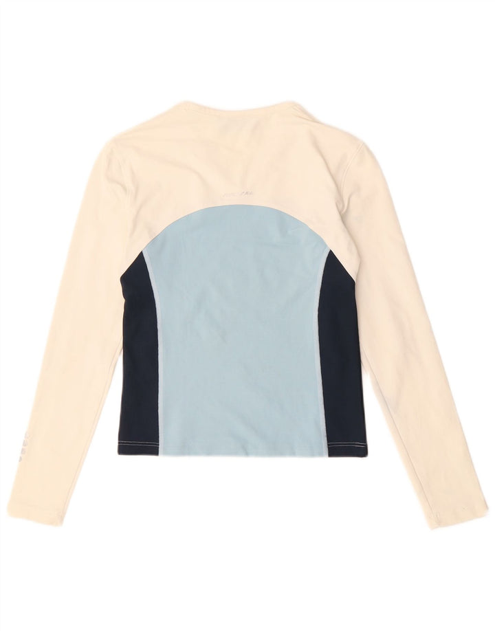 Fila Womens Crop Grafisk Top Langærmet IT 40/42 Small White Colourblock