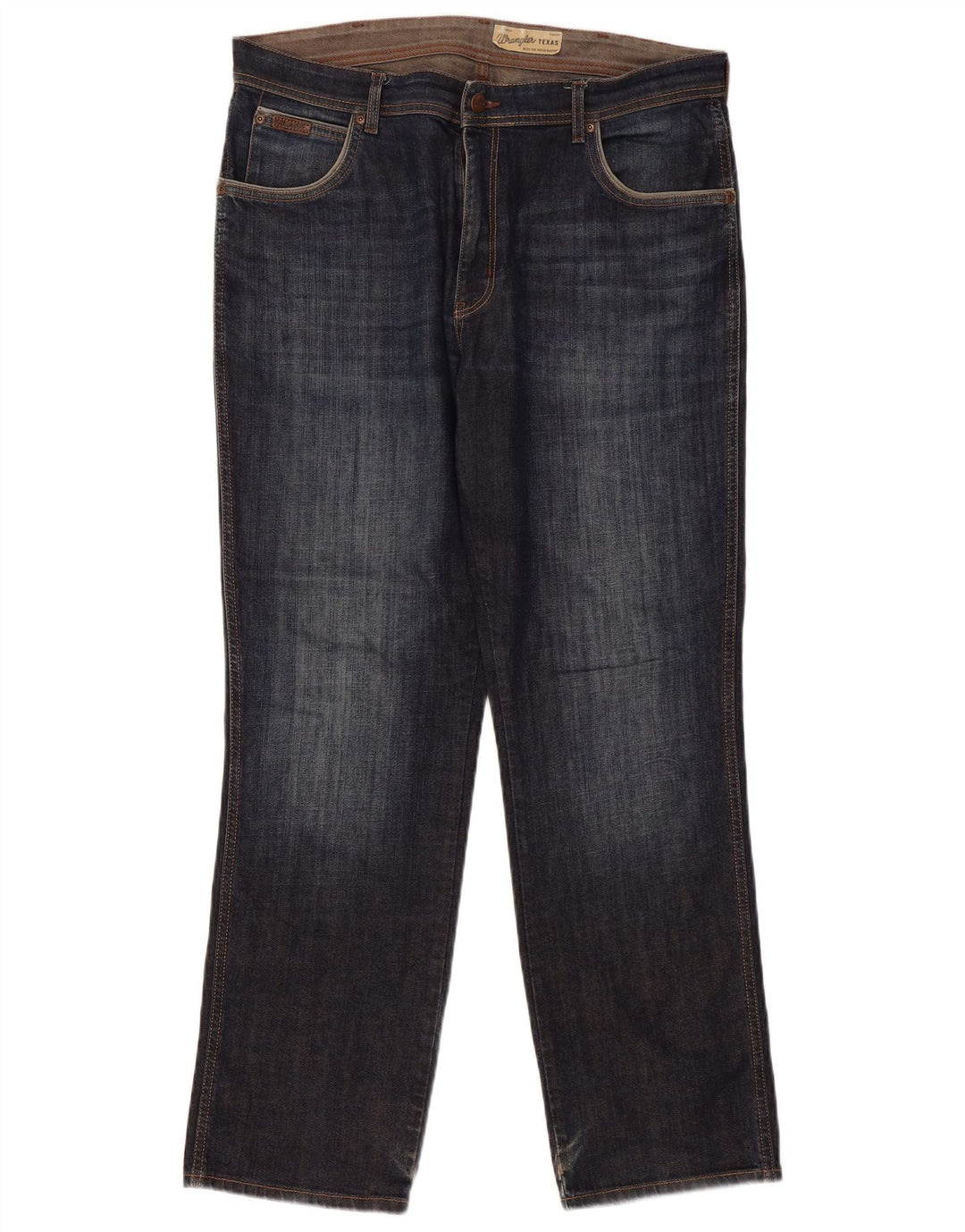 Wrangler Herre Texas Stretch Straight Jeans W38 L32 Blå Bomuld