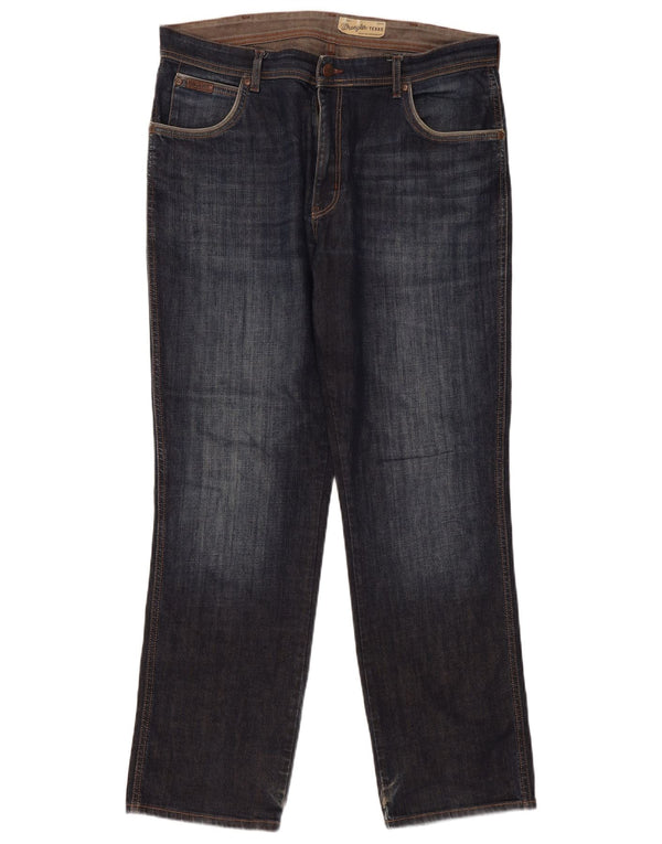Wrangler Herre Texas Stretch Straight Jeans W38 L32 Blå Bomuld