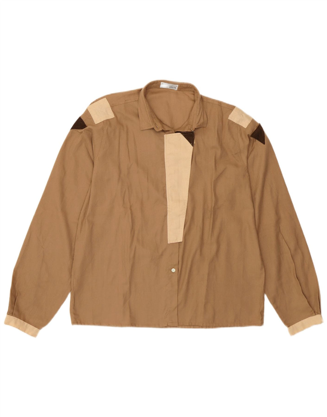 NORTONS Dameskjorte UK 16 Stor Brun Colourblock Bomuld