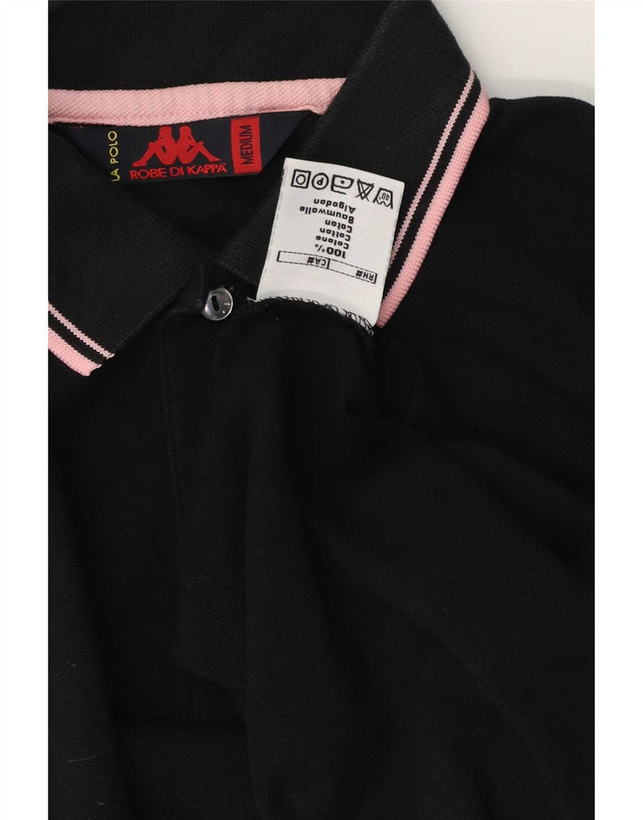 Kappa herre poloshirt mellem sort stribet bomuld