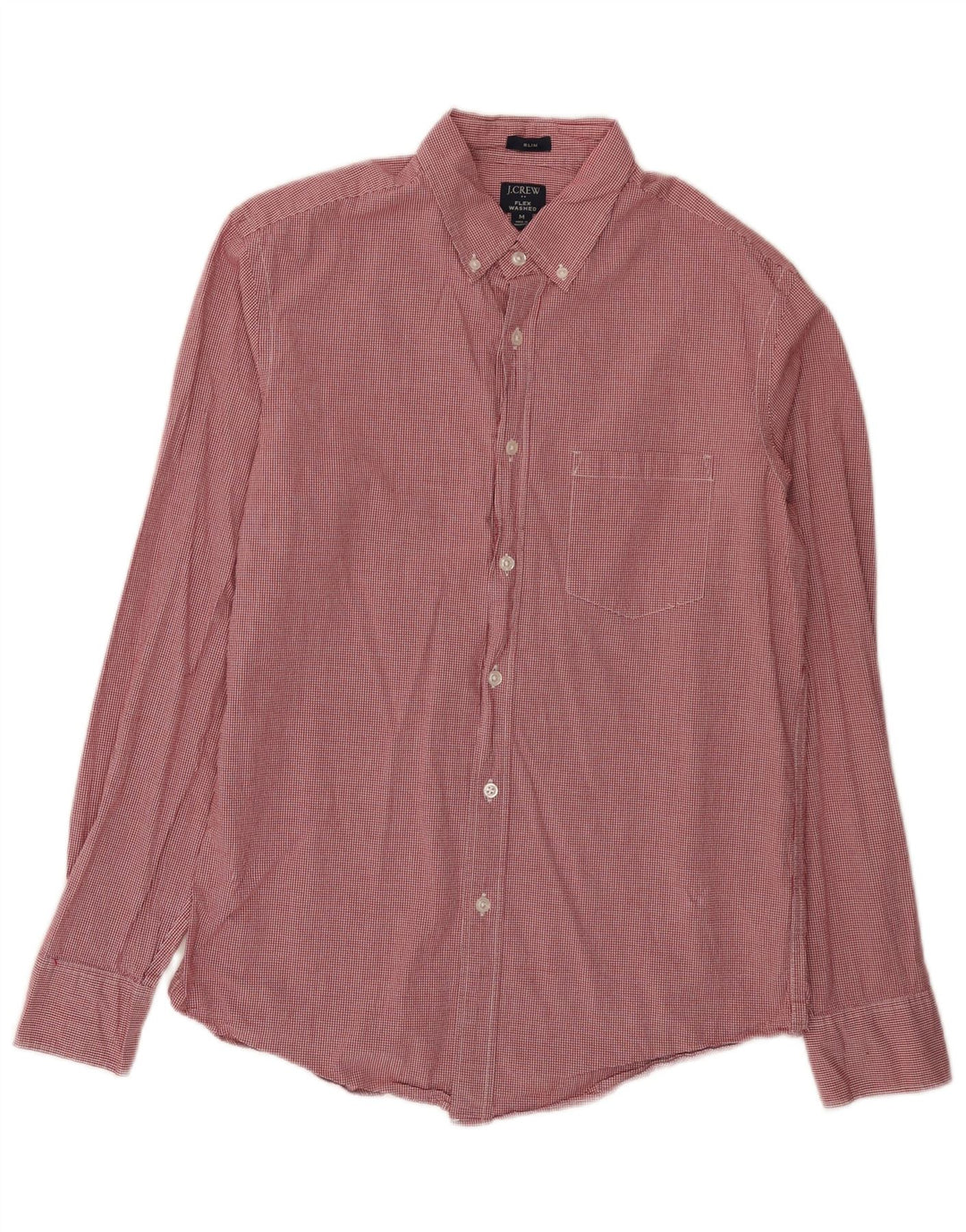 J. Crew Herre Flex Washed Slim Shirt Medium Rød Gingham Cotton