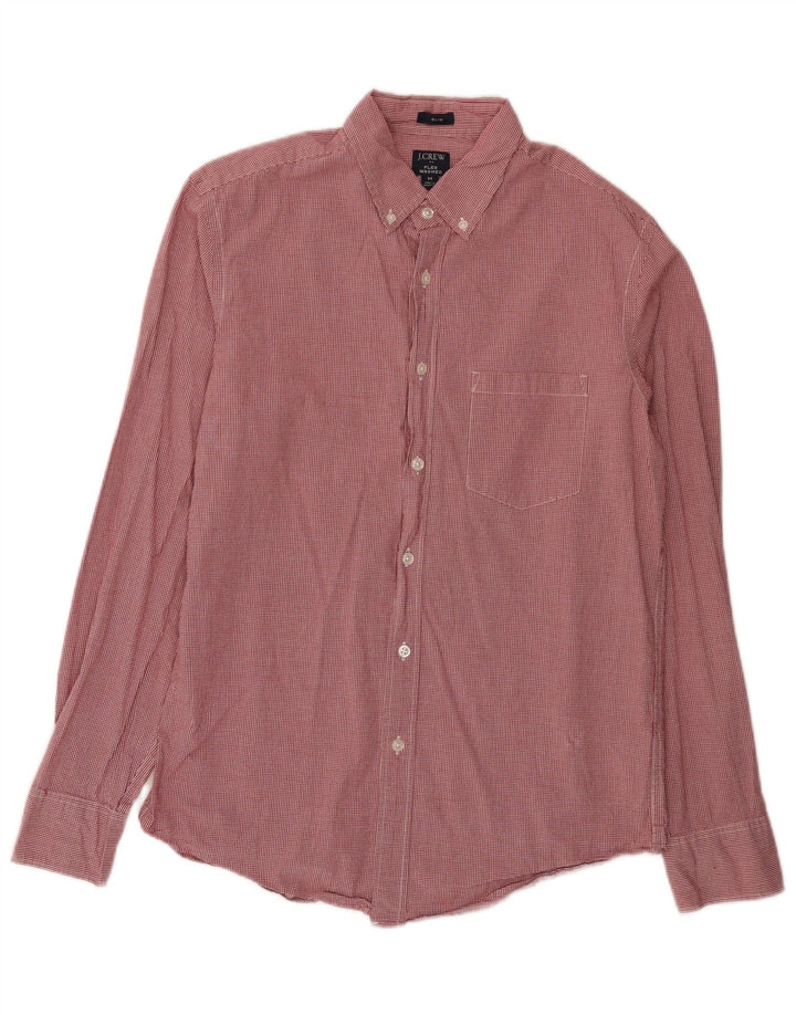 J. Crew Herre Flex Washed Slim Shirt Medium Rød Gingham Cotton