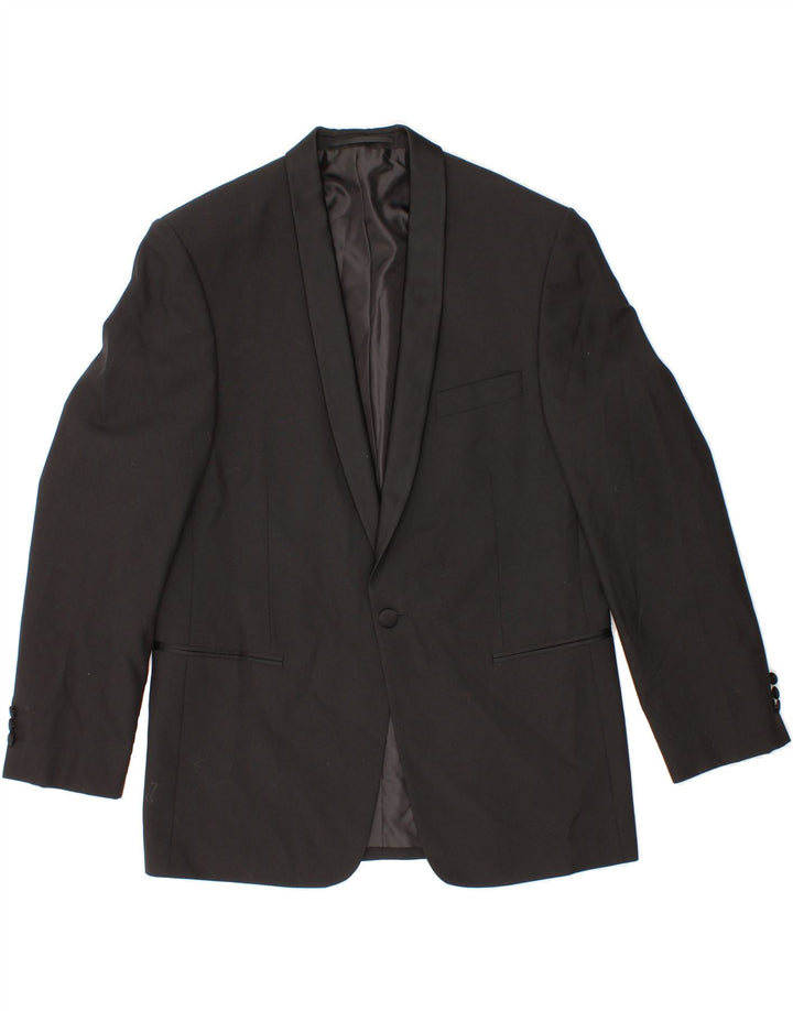 VINTAGE Mens 1 Button Blazer Jacket UK 38 Medium Black Vintage Vintage and Second-Hand Vintage from Messina Hembry 