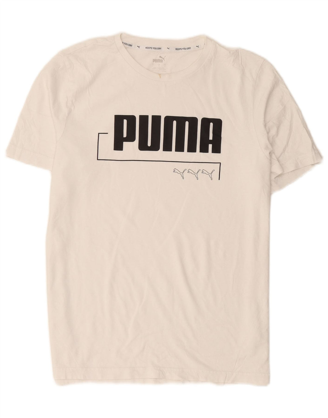 Puma Herre Grafisk T-Shirt Top Stor Hvid Bomuld