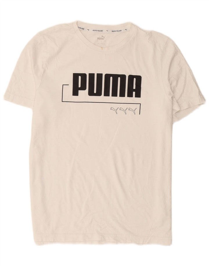 Puma Herre Grafisk T-Shirt Top Stor Hvid Bomuld