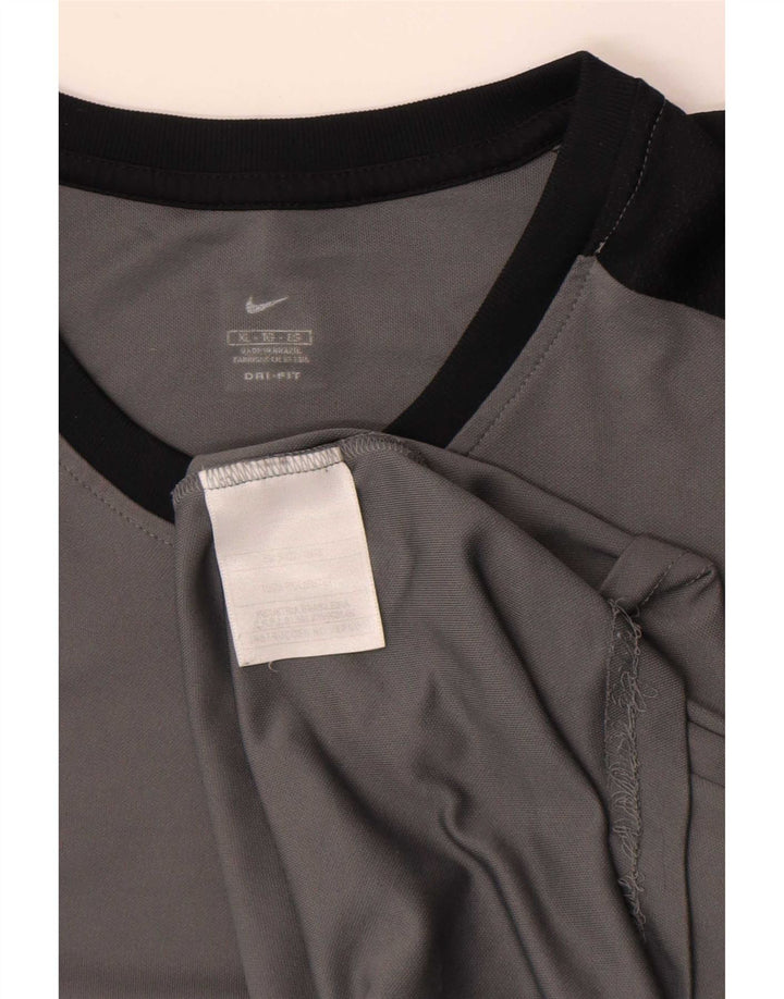 Nike Herre Dri Fit T-shirt Top XL Grå Colourblock Polyester